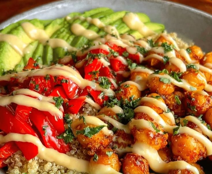 Quinoa Bowl with Roasted Chickpeas and Avocado