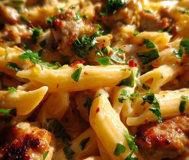 Creamy Sweet Chili Honey Garlic Sausage Pasta
