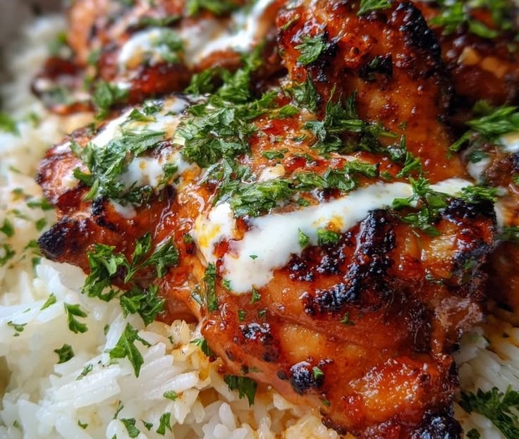Creamy Honey BBQ Garlic Butter Chicken Rice