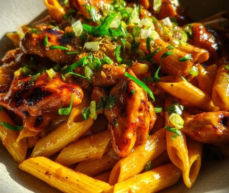 Buffalo Honey Garlic Chicken Pasta