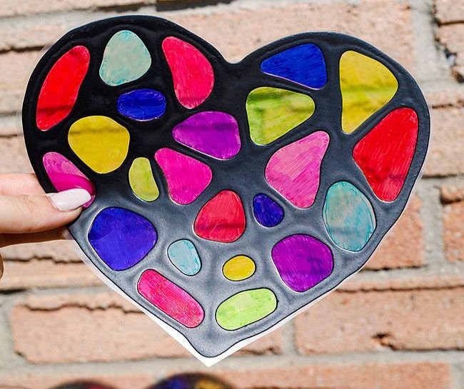 Stained Glass Suncatcher Craft | Black Glue DIY Suncatchers