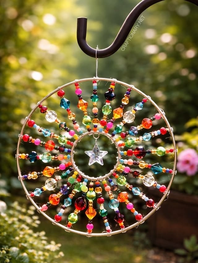 How to Make Double-Ring Sunburst Beaded Suncatcher - Craftionary