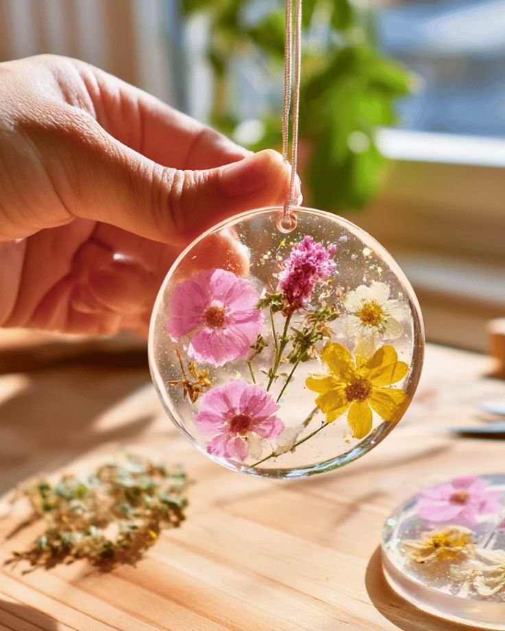 Clear Glue Flower Suncatcher: Easy Nature Craft