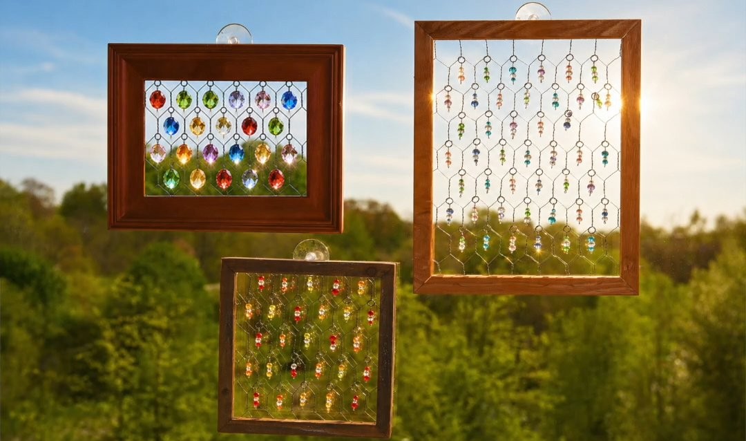 Chicken Wire and Bead Suncatcher