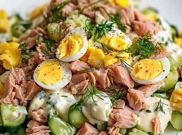 Eier-Gurken-Thunfischsalat