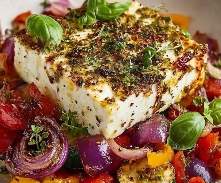 Gebratener Feta im griechischen Stil