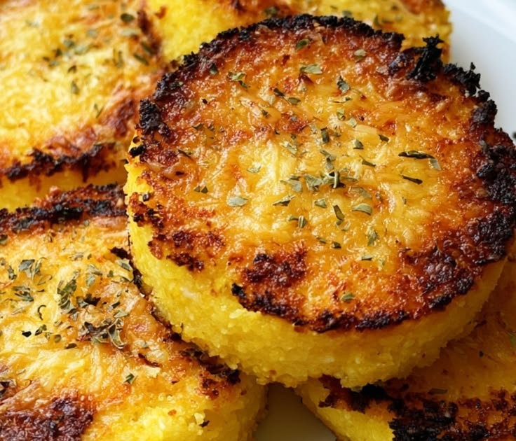 Golden Crispy Baked Parmesan Polenta Rounds