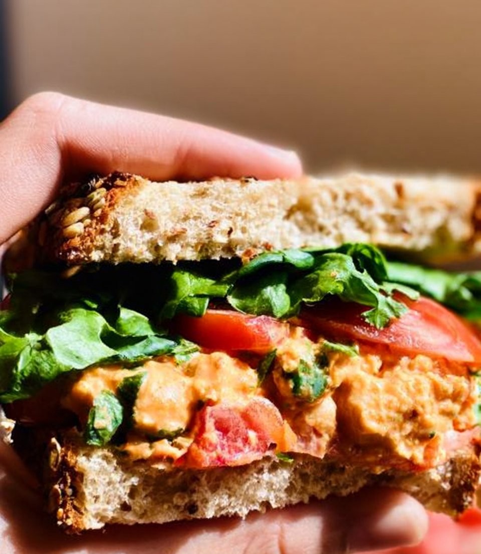 Buffalo Chickpea Salad Sandwich