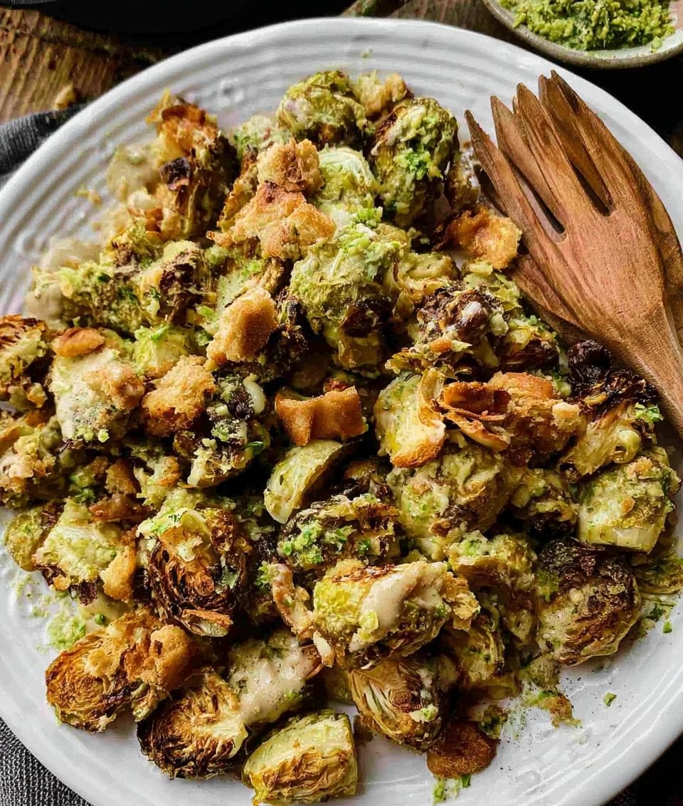 Tahini Caesar Brussels Sprouts