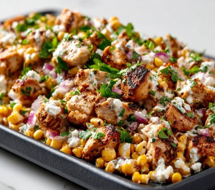 Creamy High Protein Chicken Street Corn Salad