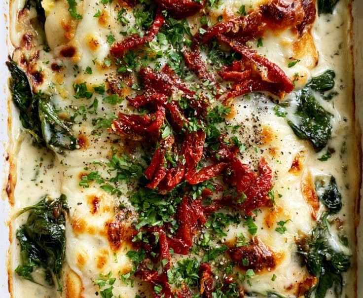 Creamy Baked Tuscan Chicken Casserole