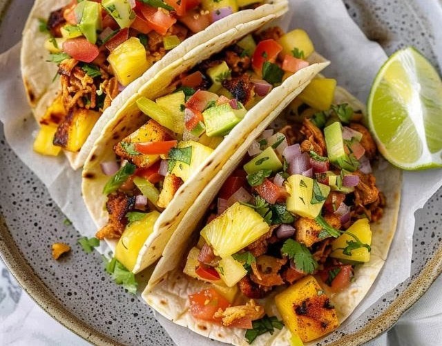 Pineapple Chicken Tacos Easy Dinner Recipe
