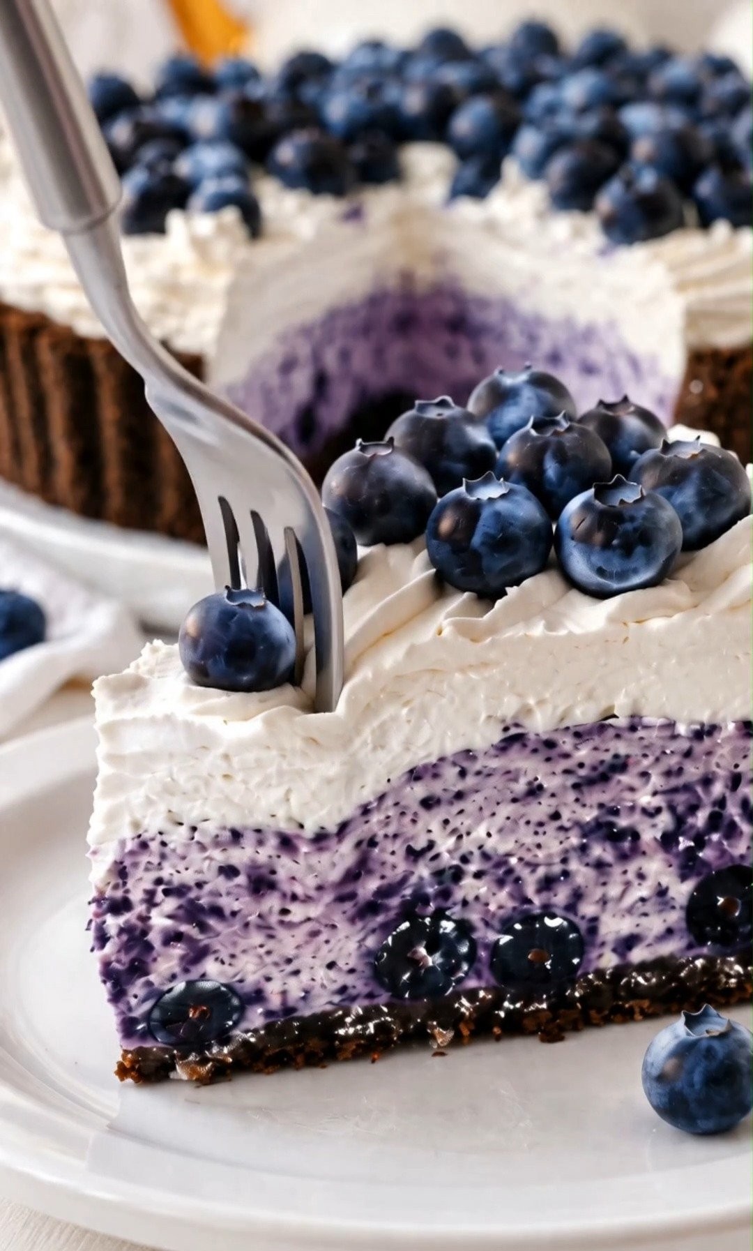 No-Bake Cheesecake with Blueberries and Chocolate