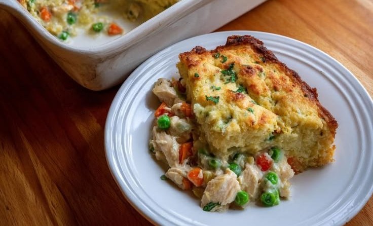 Chicken Pot Pie Cottage Cheese Casserole in 10 Minutes