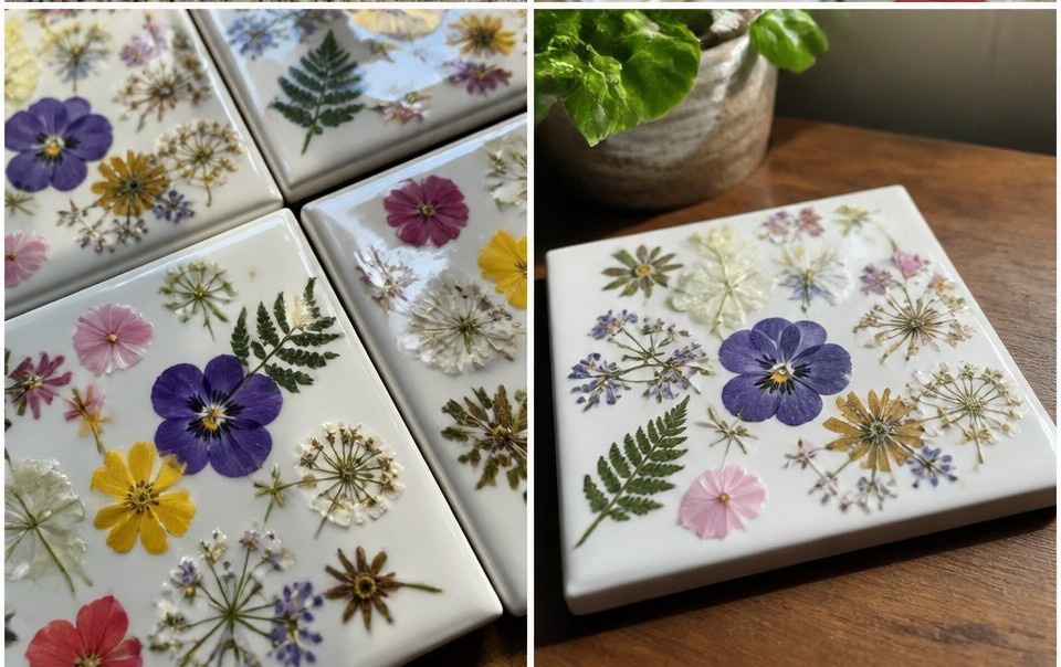 Pressed Flower Coasters 14 Pressed Flower Coasters