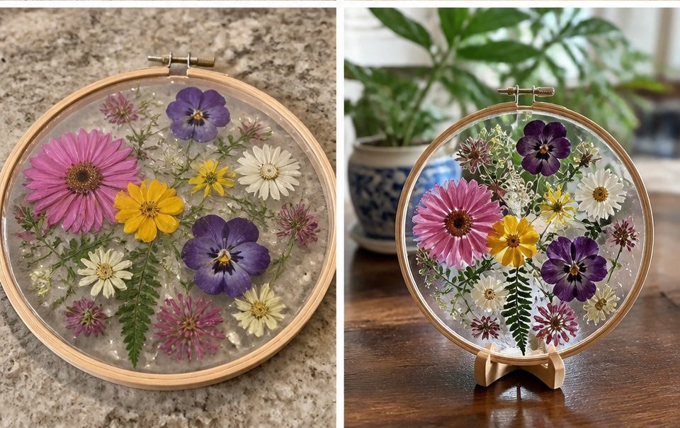 Pressed Flower Suncatcher