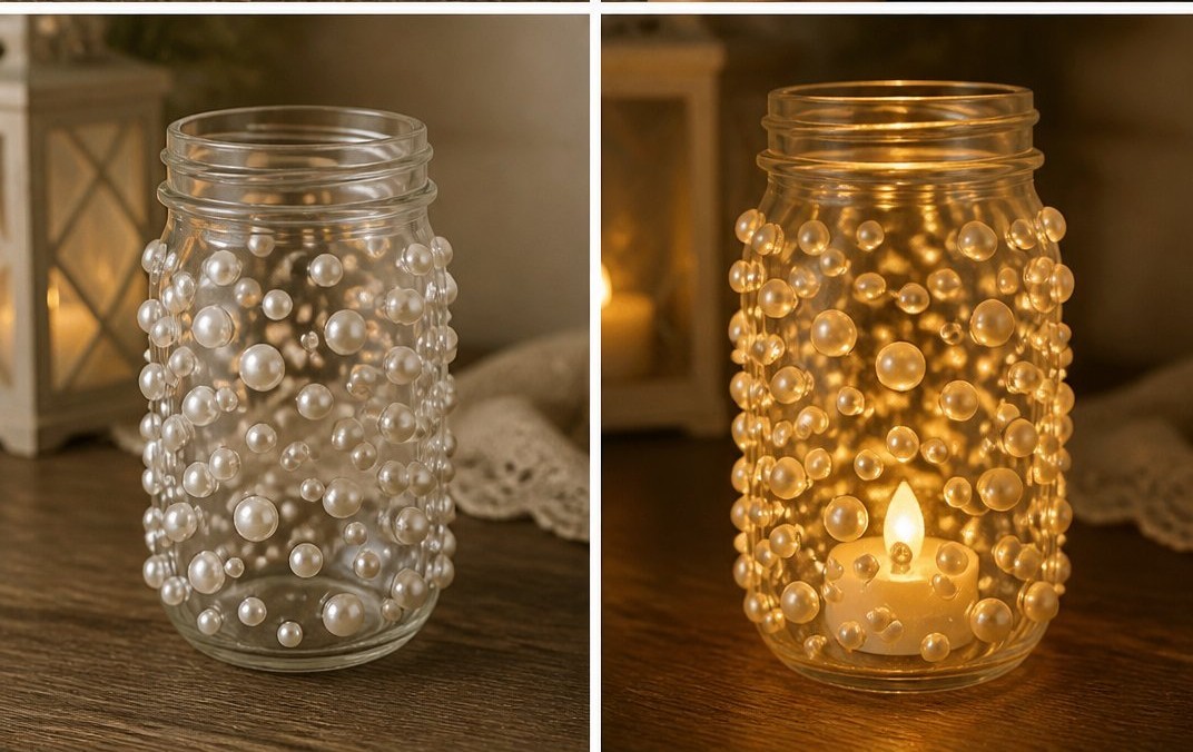 Pearl Mason Jar Lantern