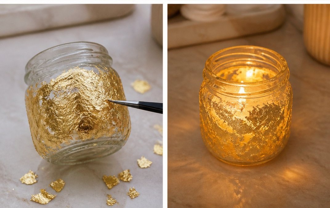 Gold Leaf Candle Holder 16 Gold Leaf Candle Holder