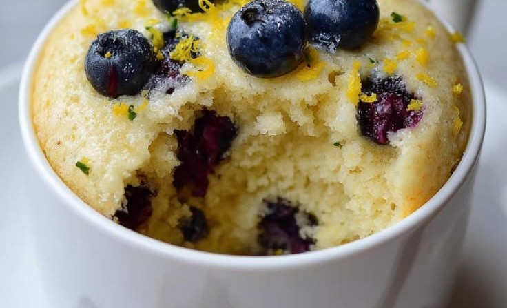 Lemon Blueberry Cottage Mug Cake with 11g Protein