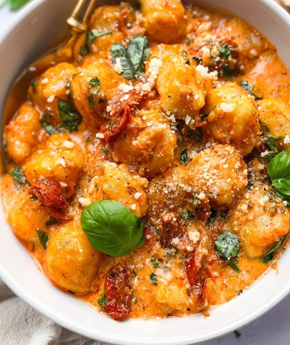 Crispy Fried Gnocchi with Sundried Tomato Sauce