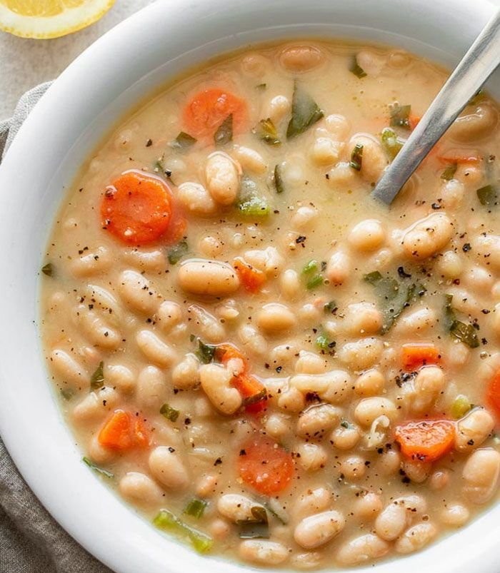 Greek White Bean Soup With Garlic & Lemon - Real Greek Recipes