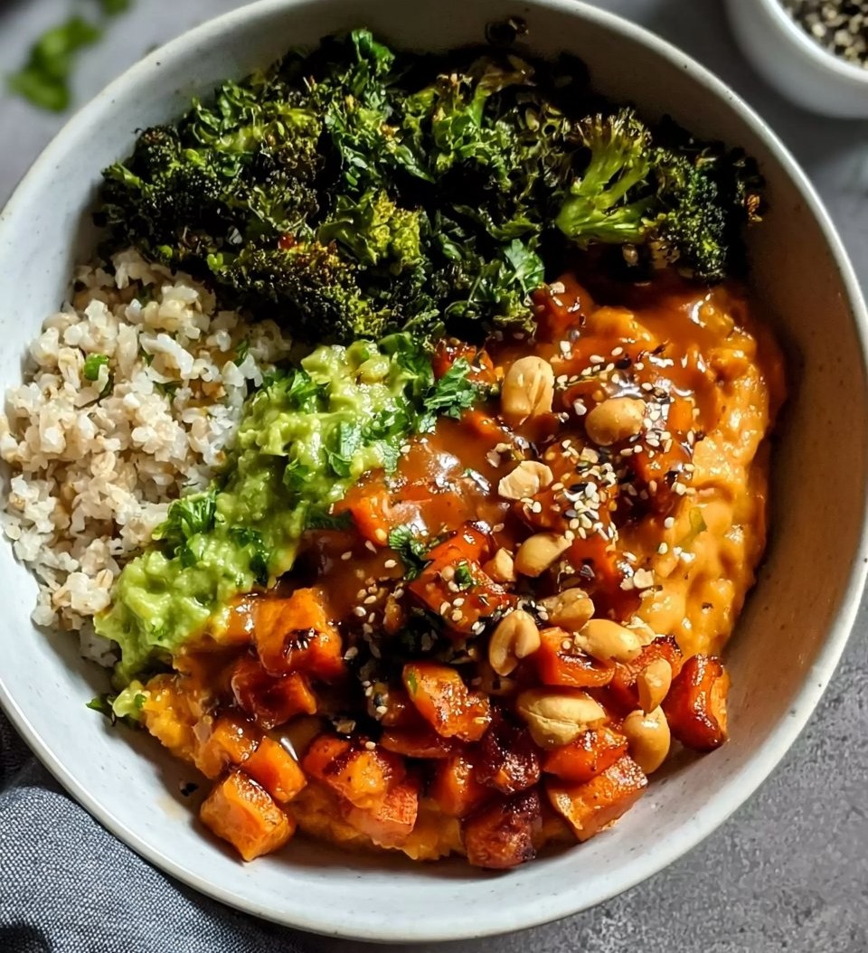 Peanut Sweet Potato Buddha Bowl