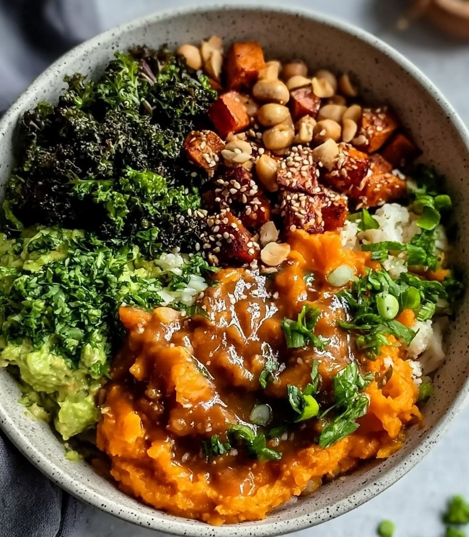 Peanut Sweet Potato Buddha Bowl