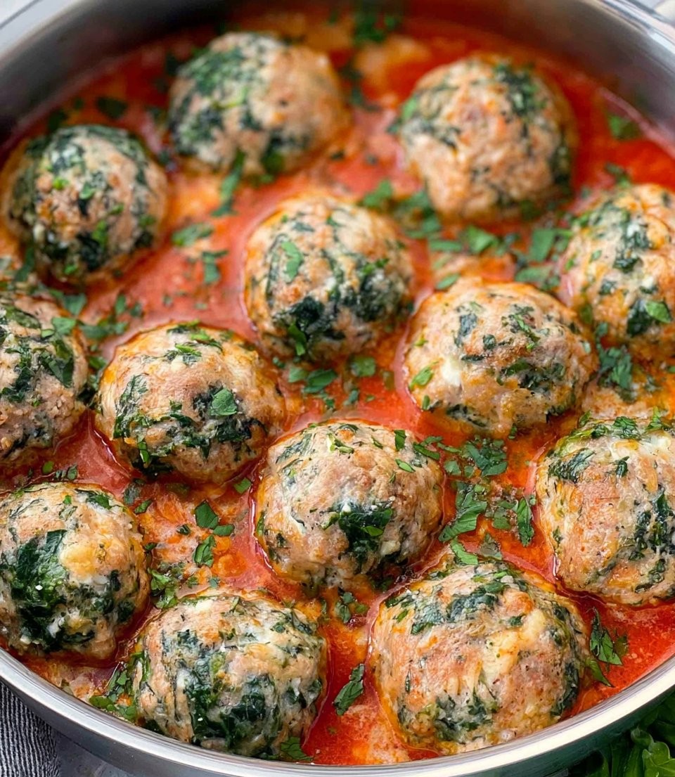 Spinach Feta Turkey Meatballs