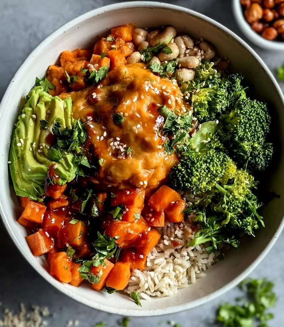 Peanut Sweet Potato Buddha Bowl