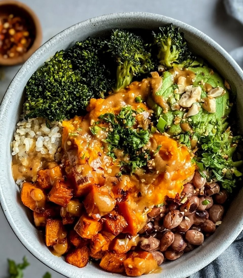 Peanut Sweet Potato Buddha Bowl