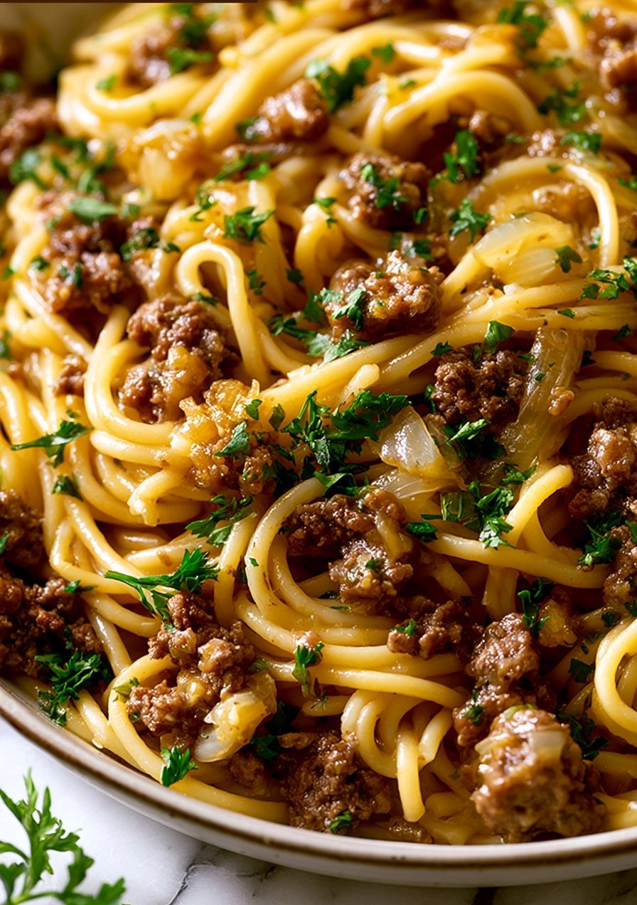 Garlic Butter Beef Pasta