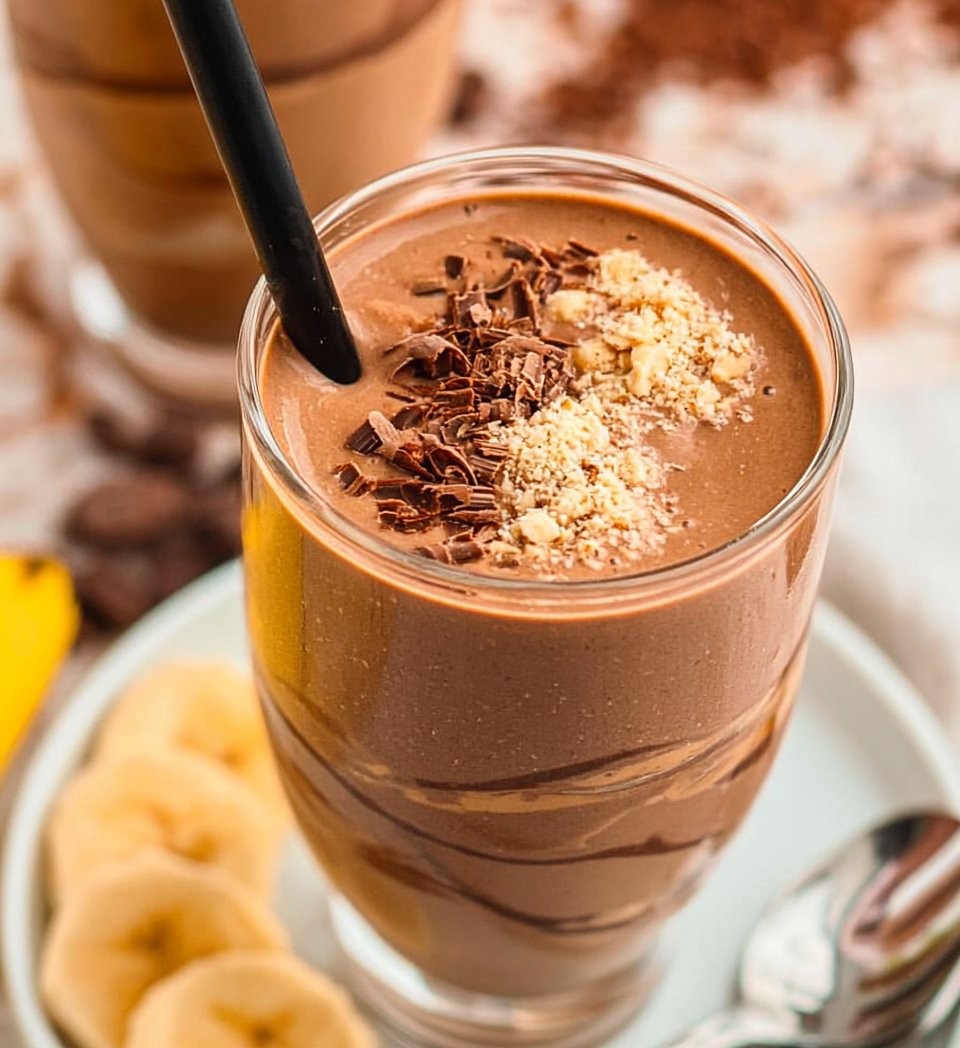 Chocolate Peanut Butter Banana Smoothie