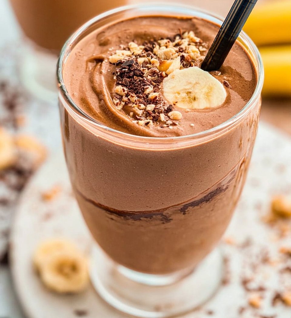 Chocolate Peanut Butter Banana Smoothie
