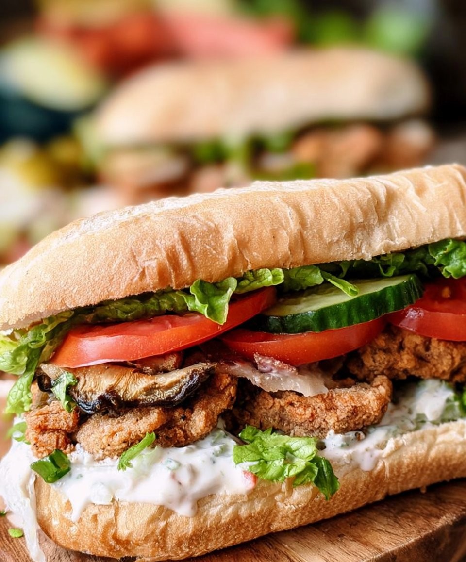 Oyster Mushroom Po Boy Sandwiches