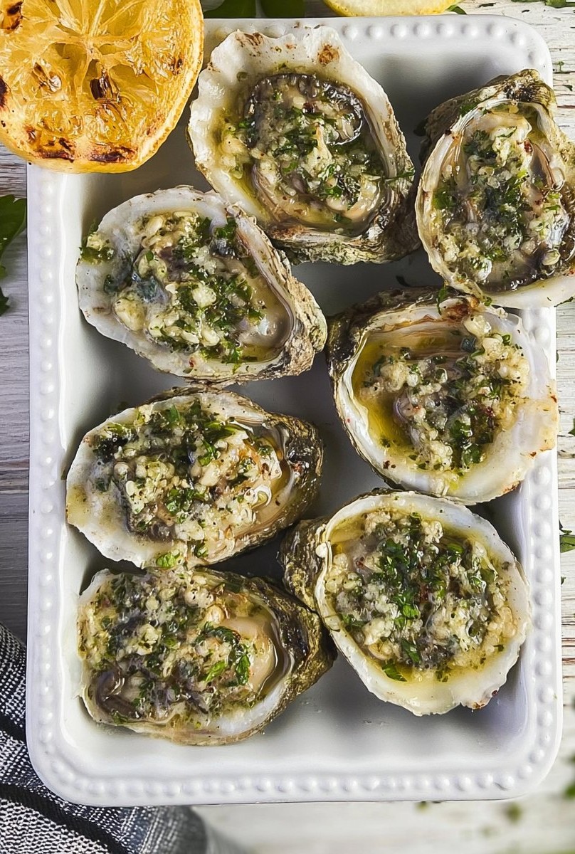 Garlic Herb Butter Grilled Oysters