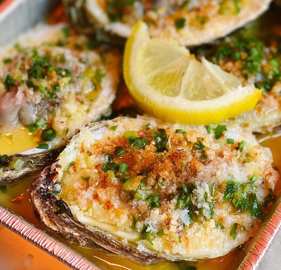 Garlic Lemon Butter Oysters