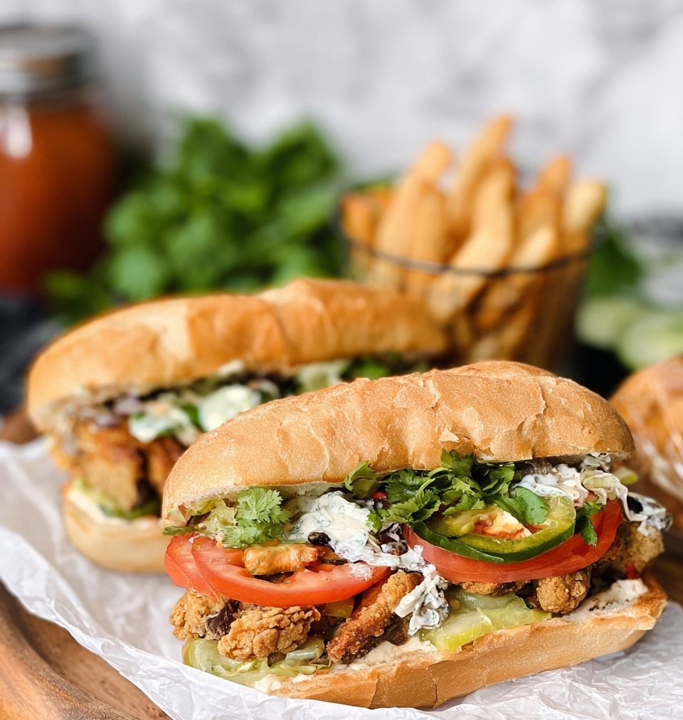 Oyster Mushroom Po Boy Sandwiches