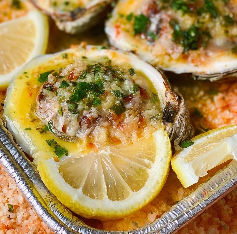 Garlic Lemon Butter Oysters