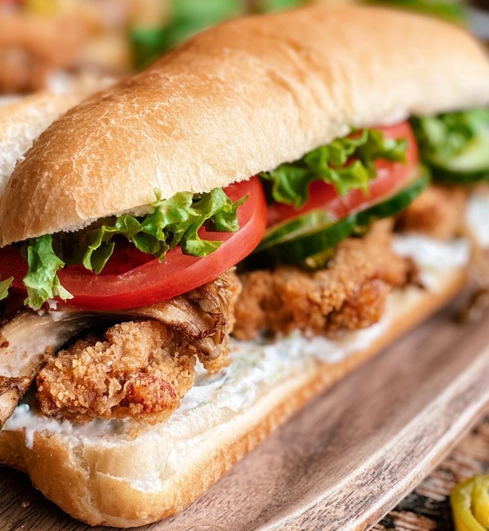Oyster Mushroom Po Boy Sandwiches