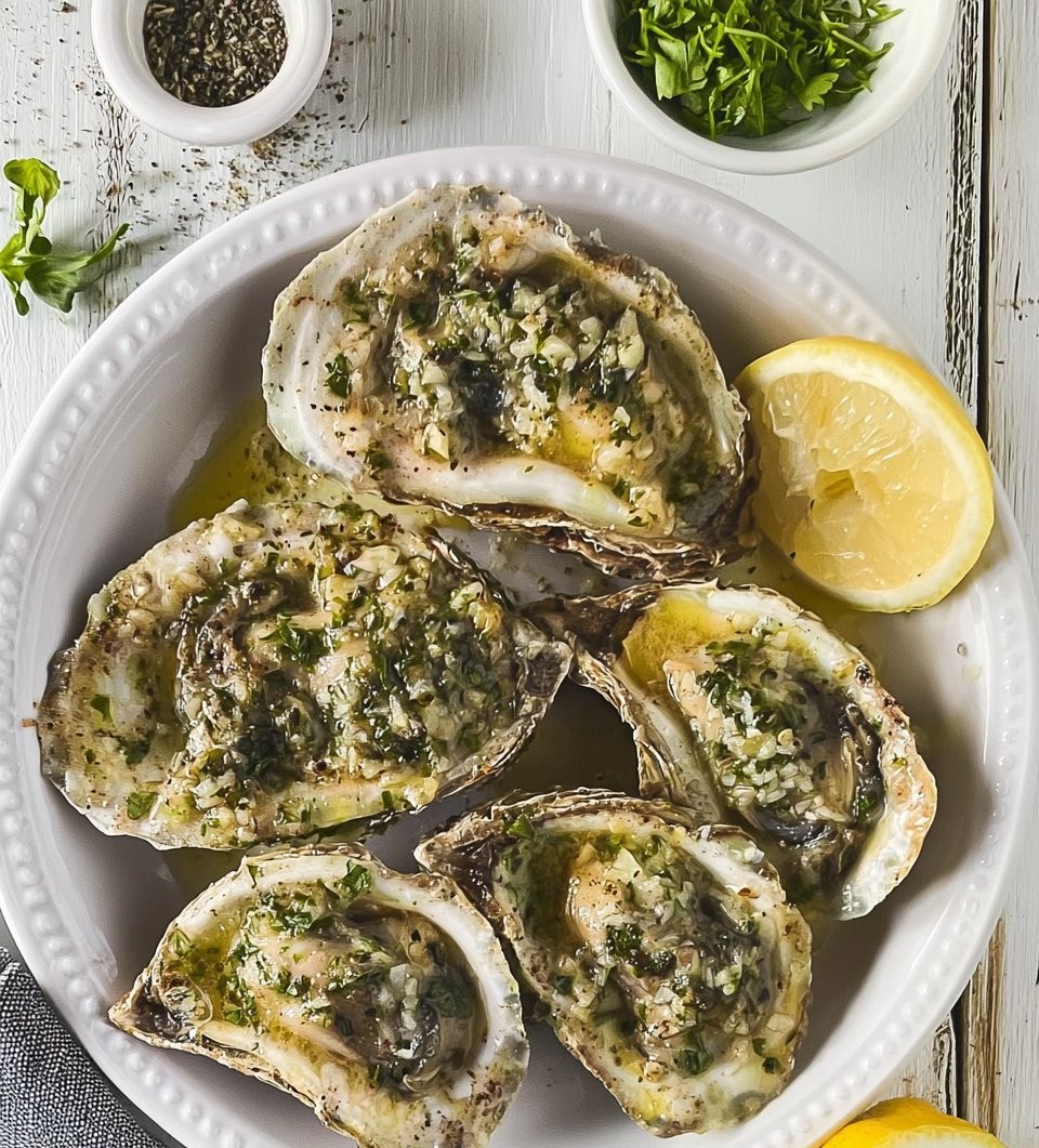 Garlic Herb Butter Grilled Oysters