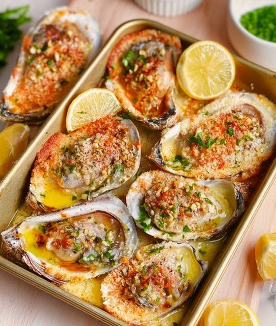 Garlic Lemon Butter Oysters