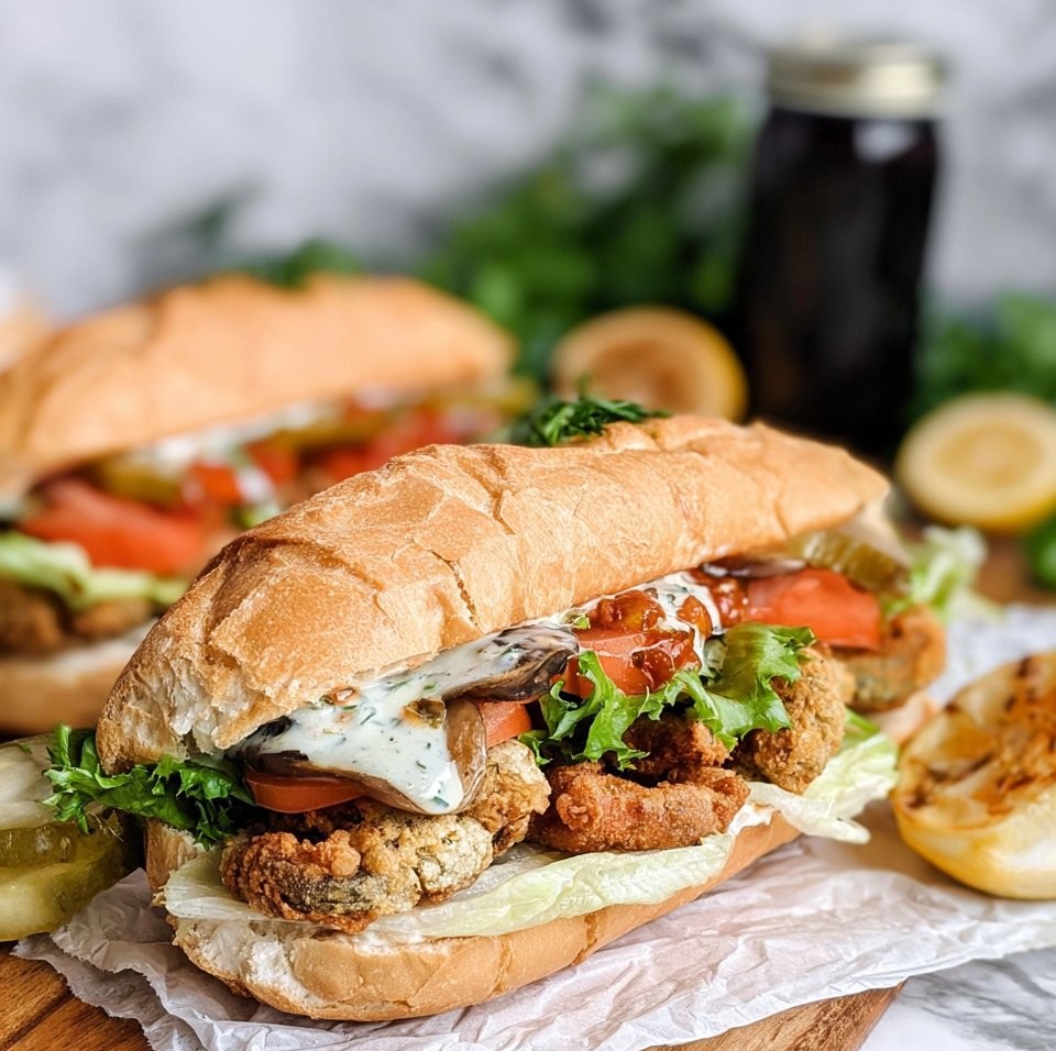Oyster Mushroom Po Boy Sandwiches