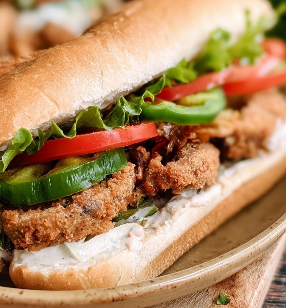 Oyster Mushroom Po Boy Sandwiches