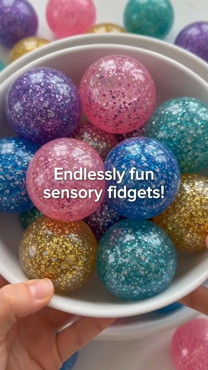 DIY glitter stress ball balloons create sparkling squishy sensory toys that are relaxing and fun to squeeze ✨ Save this project! #StressBallDIY #SensoryPlay #GlitterCraft #CreativeKids #DIYFun #Handm...