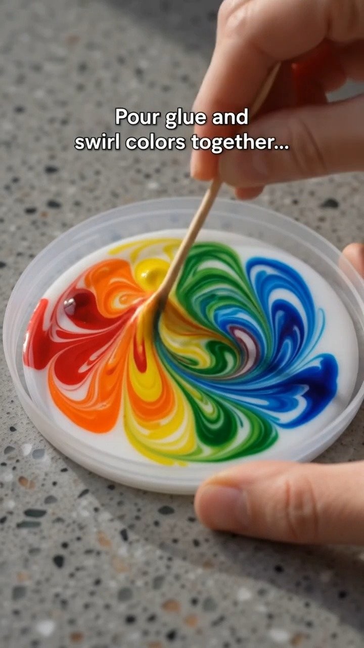 DIY rainbow glue suncatchers transform colorful glue into glowing window decorations that sparkle beautifully in the sunlight ✨ Save this project!