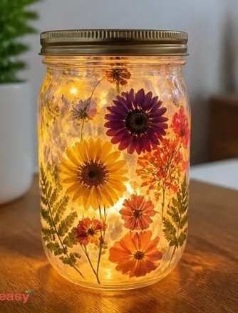 Pressed Flower Candle Holder