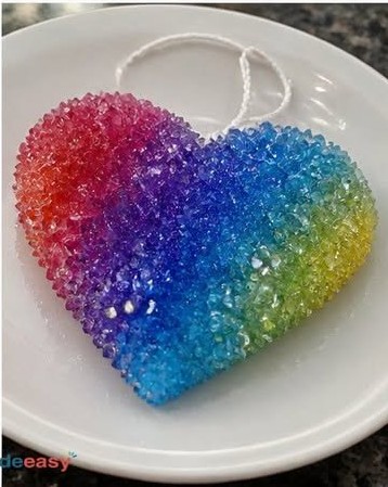 Easy How to Make Rainbow Gemstone Heart Ornament at Home ❤️