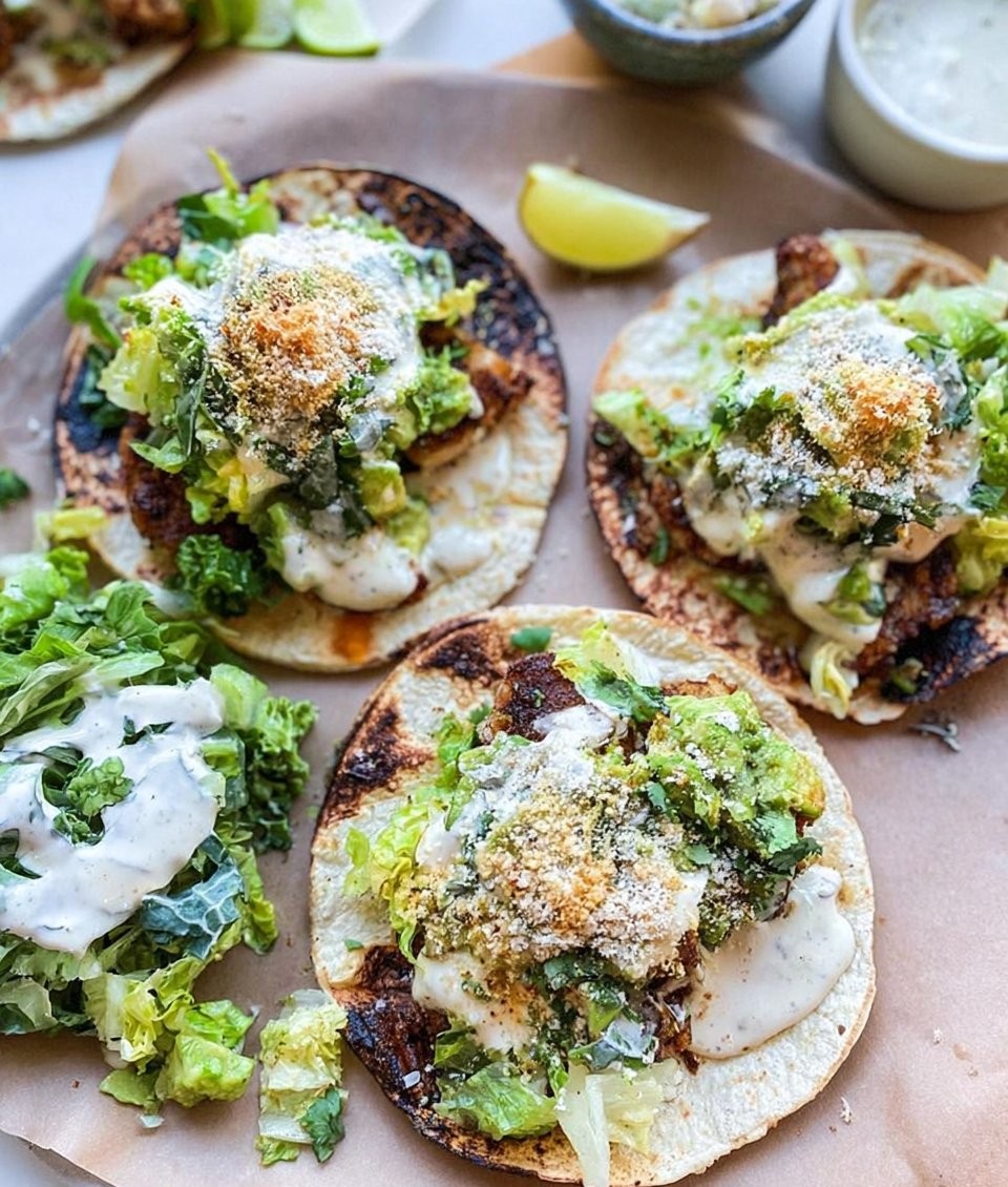 Chicken Caesar Smash Tacos