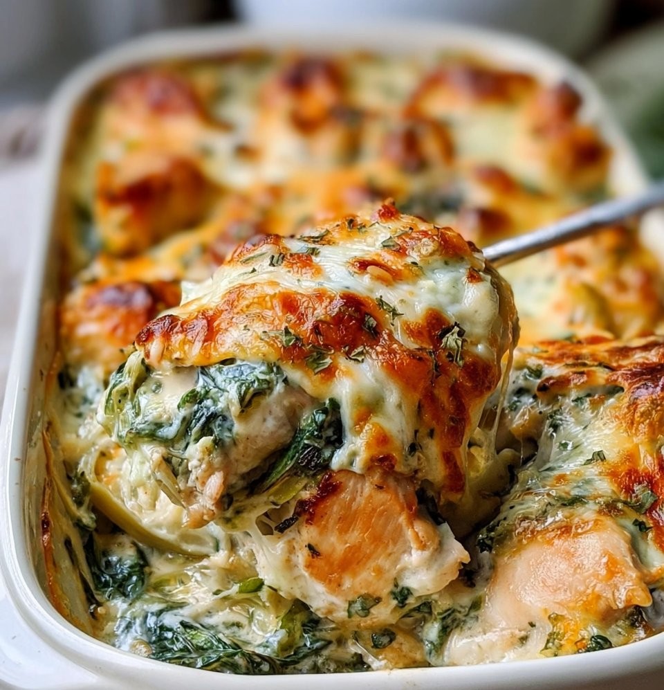 Chicken Spinach Artichoke Casserole