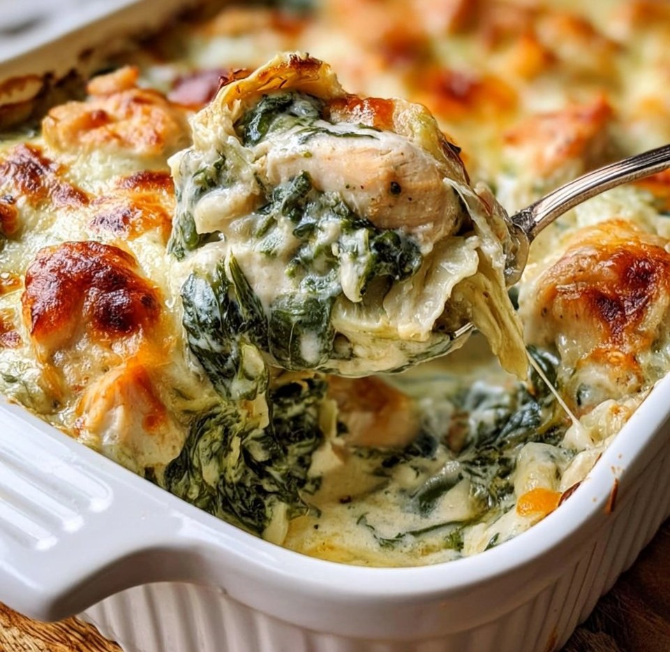 Chicken Spinach Artichoke Casserole